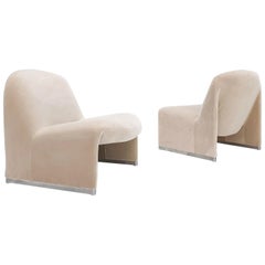 Pair of Giancarlo Piretti “Alky” Chairs in New Velvet, Artifort, 1970s