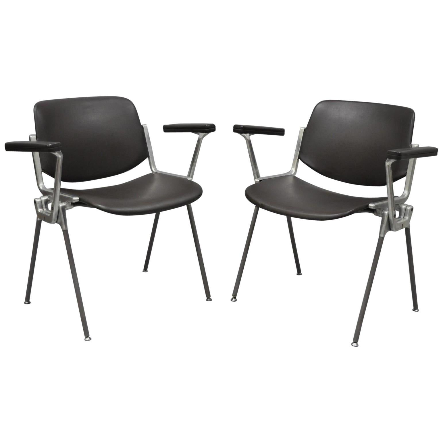 Pair of Giancarlo Piretti for Castelli Armchairs Italian Mid-Century Modern