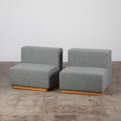 Moderne kubische Sofastühle im Giancarlo Piretti-Stil, Paar