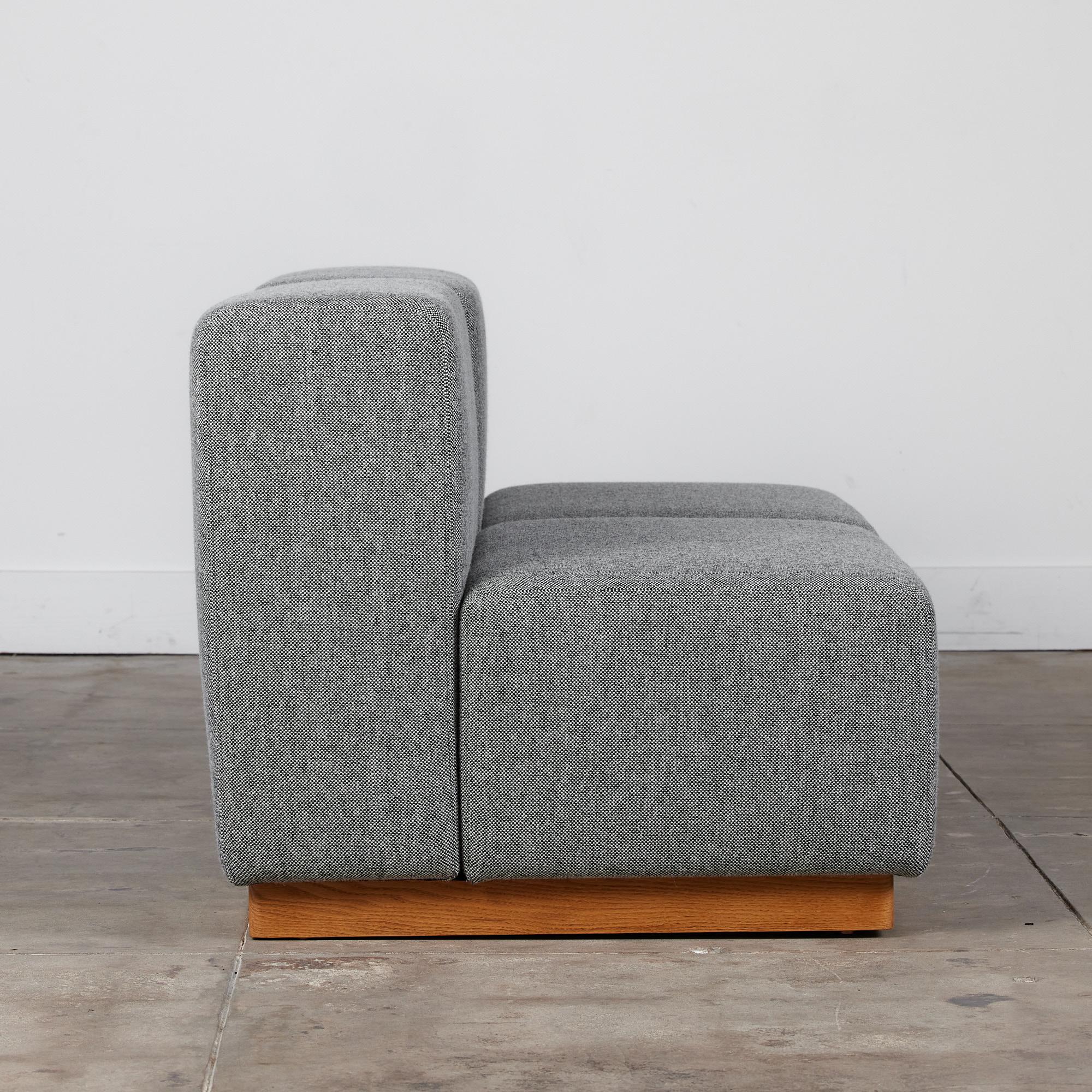 Fabric Pair of Giancarlo Piretti Style Modern Cubic Sofa Seats For Sale
