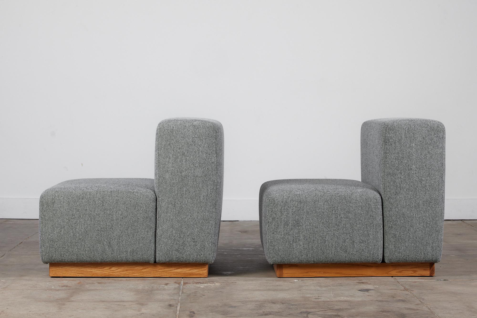 Pair of Giancarlo Piretti Style Modern Cubic Sofa Seats For Sale 1
