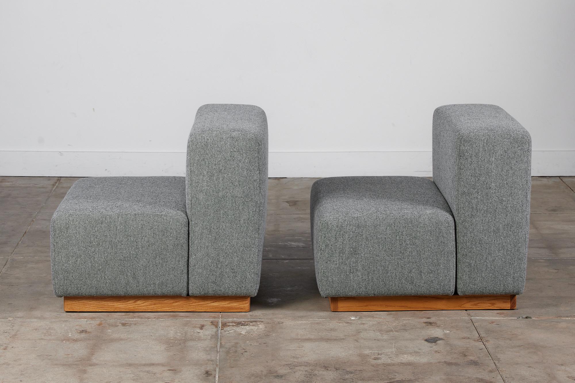 Pair of Giancarlo Piretti Style Modern Cubic Sofa Seats For Sale 2
