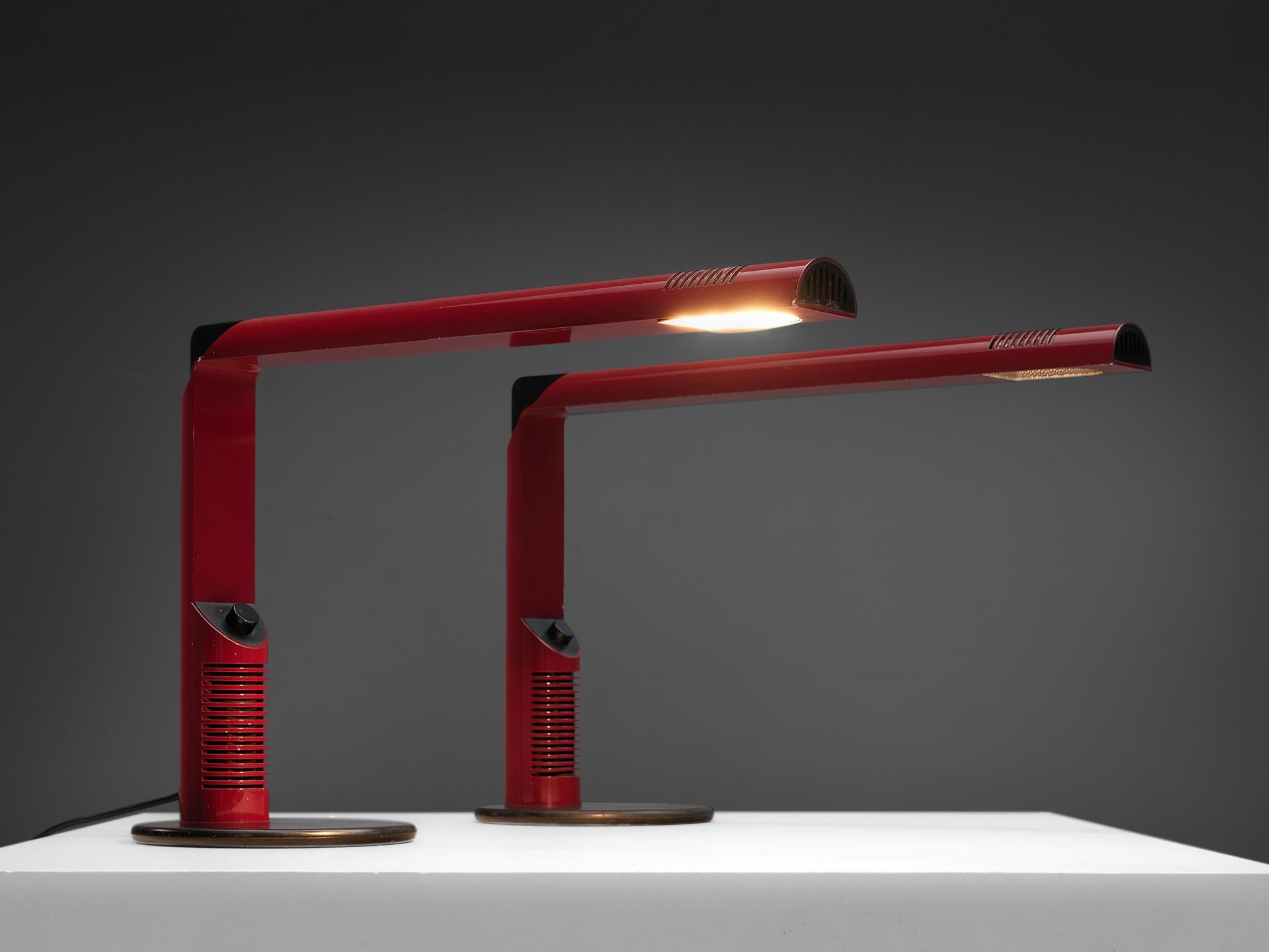 Italian Pair of Gianfranco Frattini 'Abele' Desk Lamps
