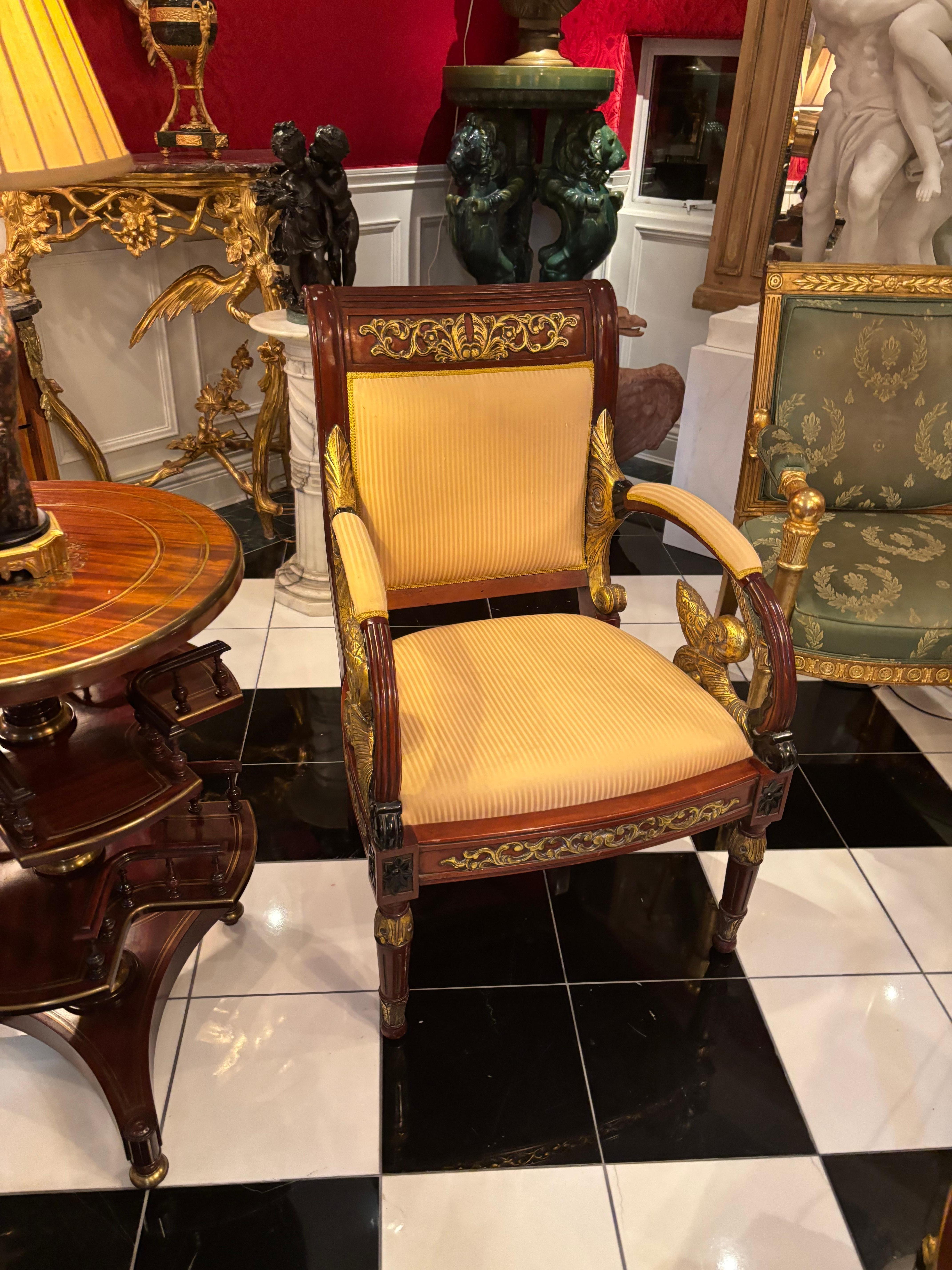 Mahogany Pair of Gianni Versace Armchairs from the Vanitas 1994 Collection For Sale