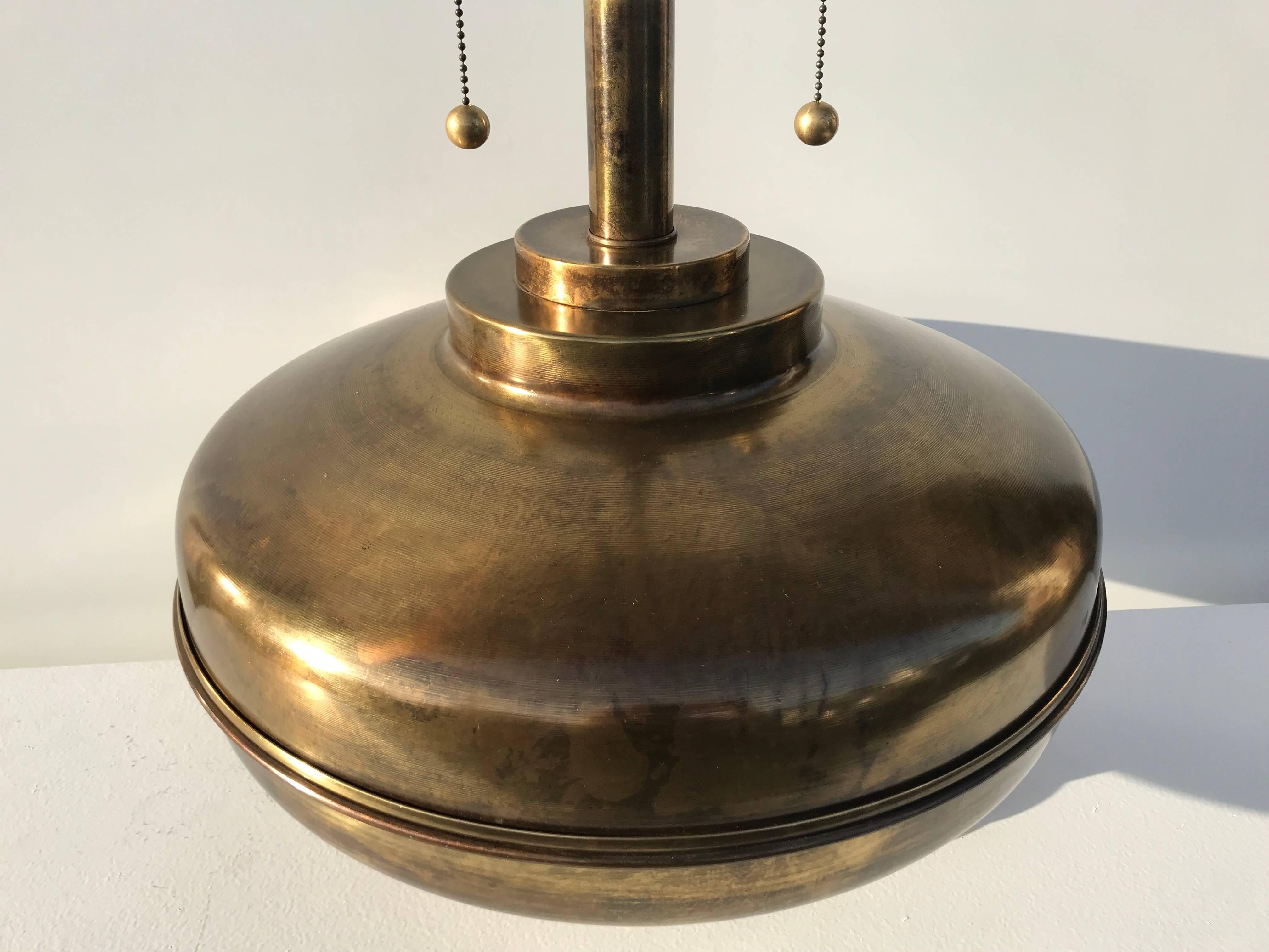 Pair of Giant Brass Lamps in Antiqued Bronze Finish 5