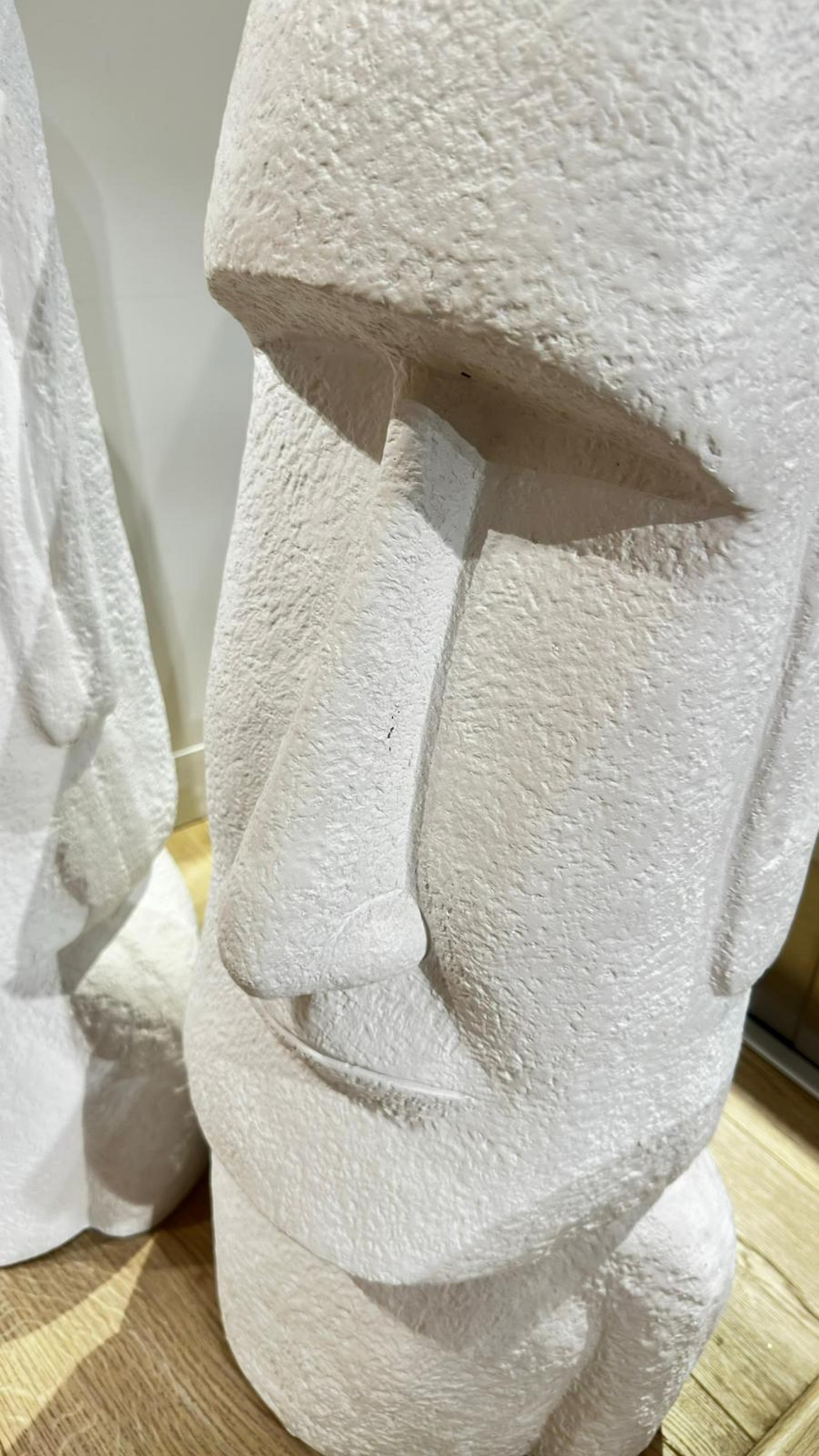 French Pair of giant Easter Island Moai figures, 81cm tall, 21st Century For Sale