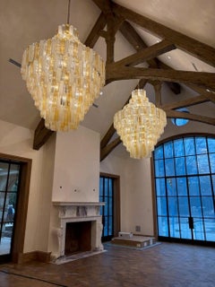 Pair of Giant Italian Chandeliers, Murano