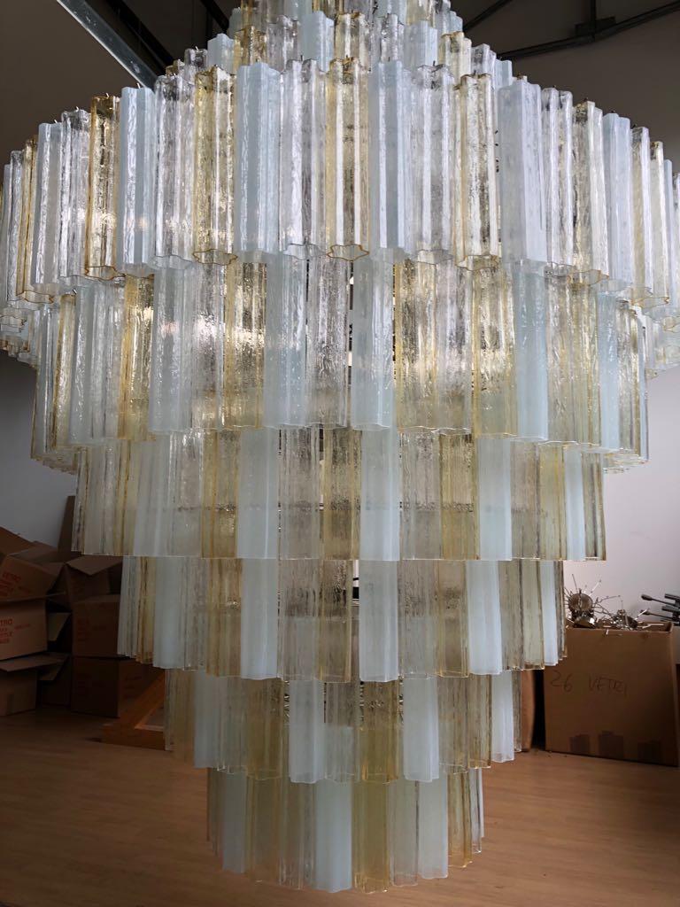 Pair of Giant Italian Chandeliers, Murano For Sale 2