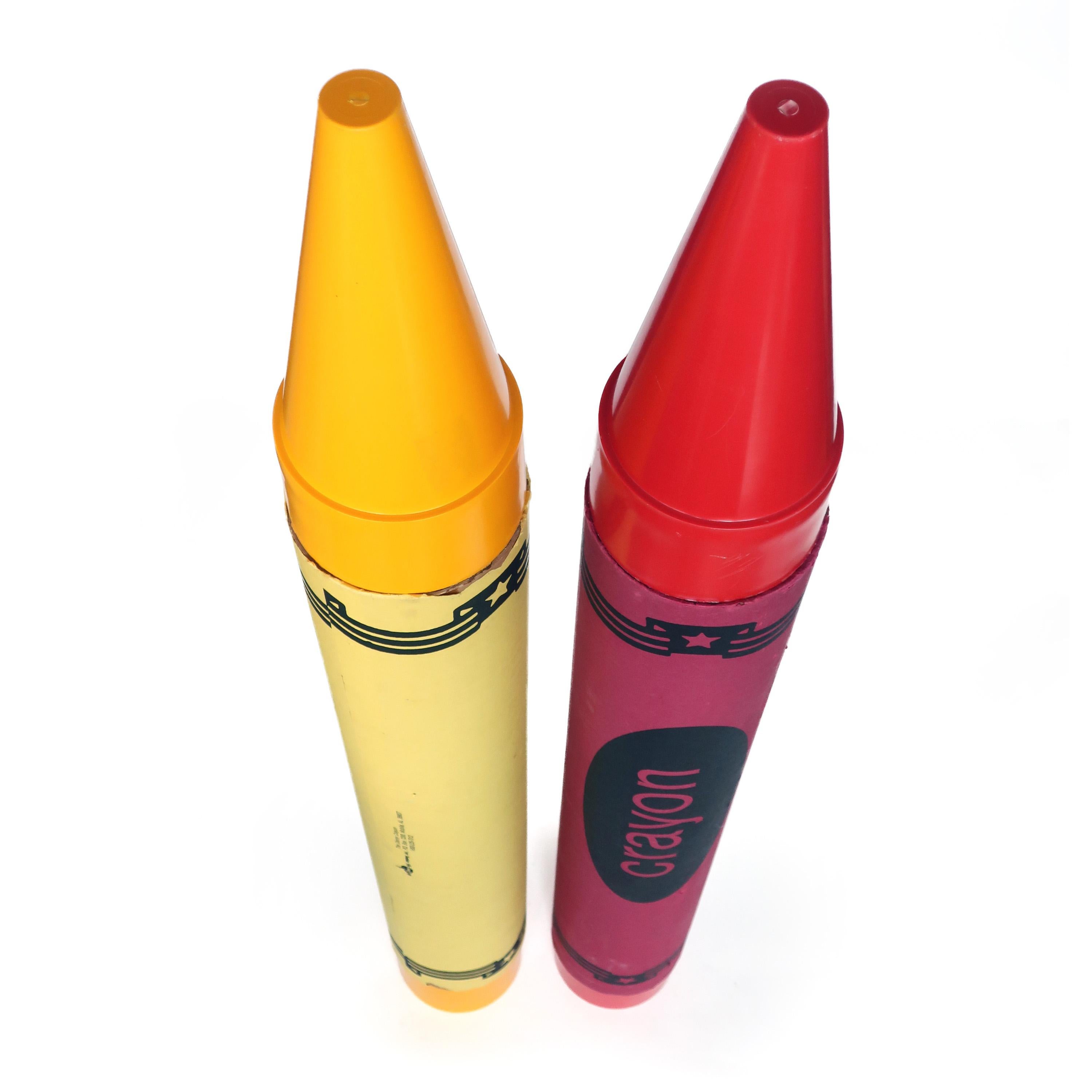 Pair of Giant Yellow and Red Crayons In Good Condition In Brooklyn, NY