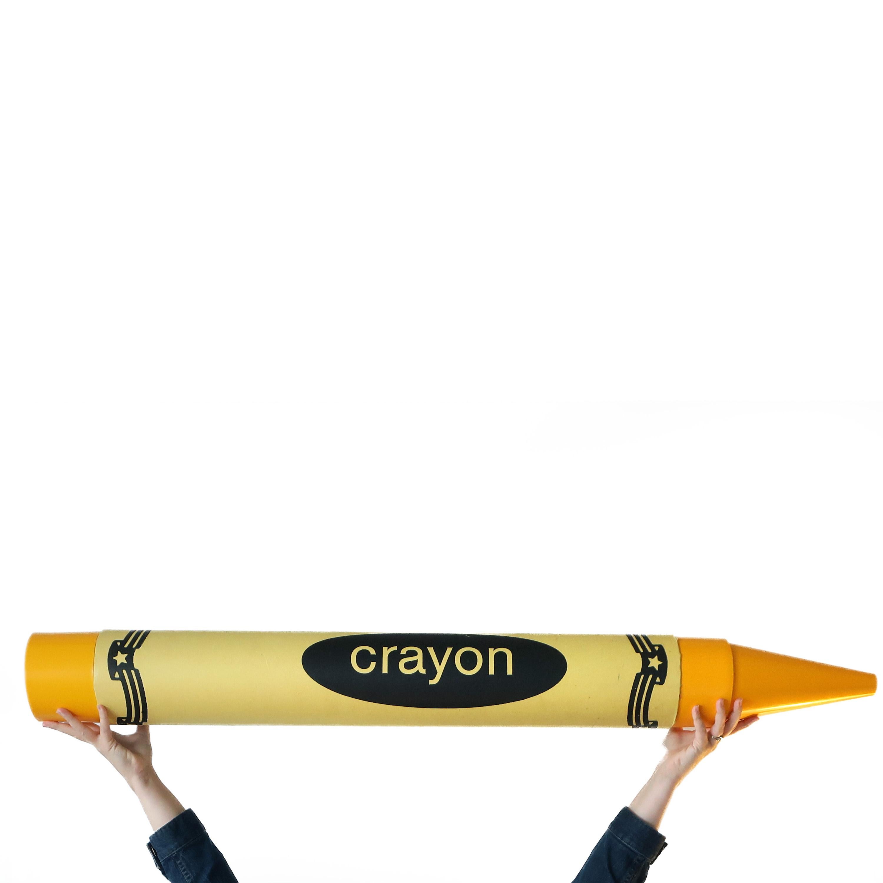 Plastic Pair of Giant Yellow and Red Crayons