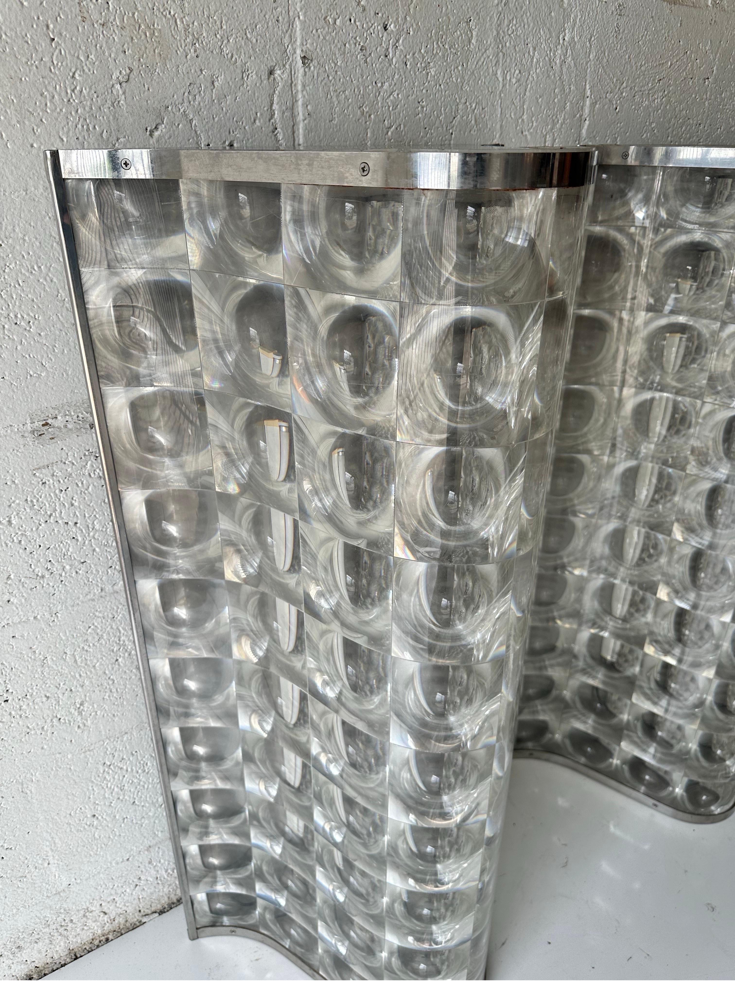 Pair of gigantic  1970’s  PVC plastic and Chrome Sconces For Sale 4