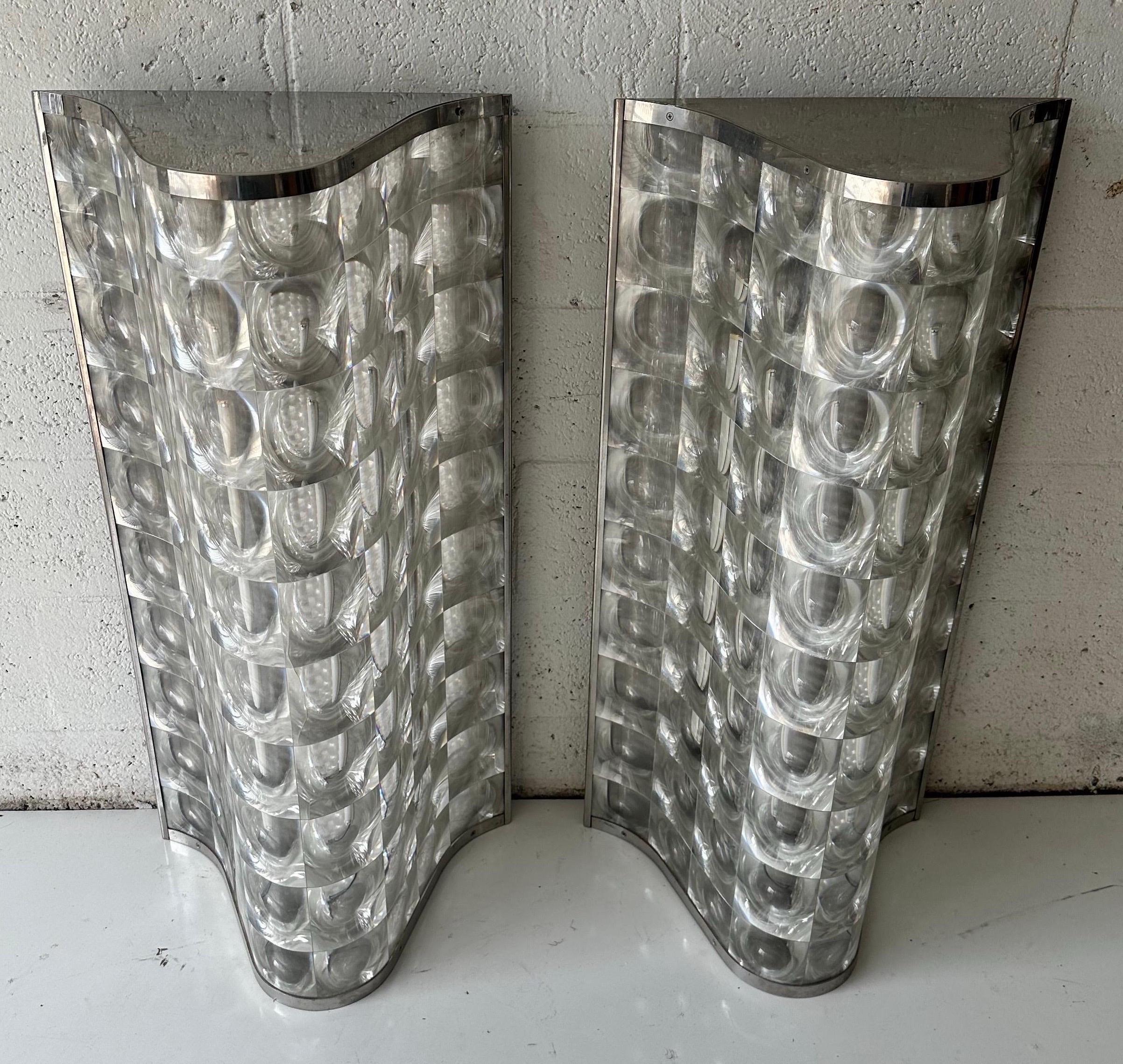 Pair of gigantic  1970’s  PVC plastic and Chrome Sconces For Sale 5