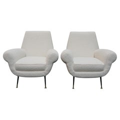 Paire de fauteuils de salon italiens du milieu du siècle dernier Gigi Raddice pour Minotti