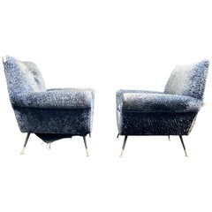 Pareja de sillas club Gigi Radice para Minotti, c. 1950 (para restaurar)