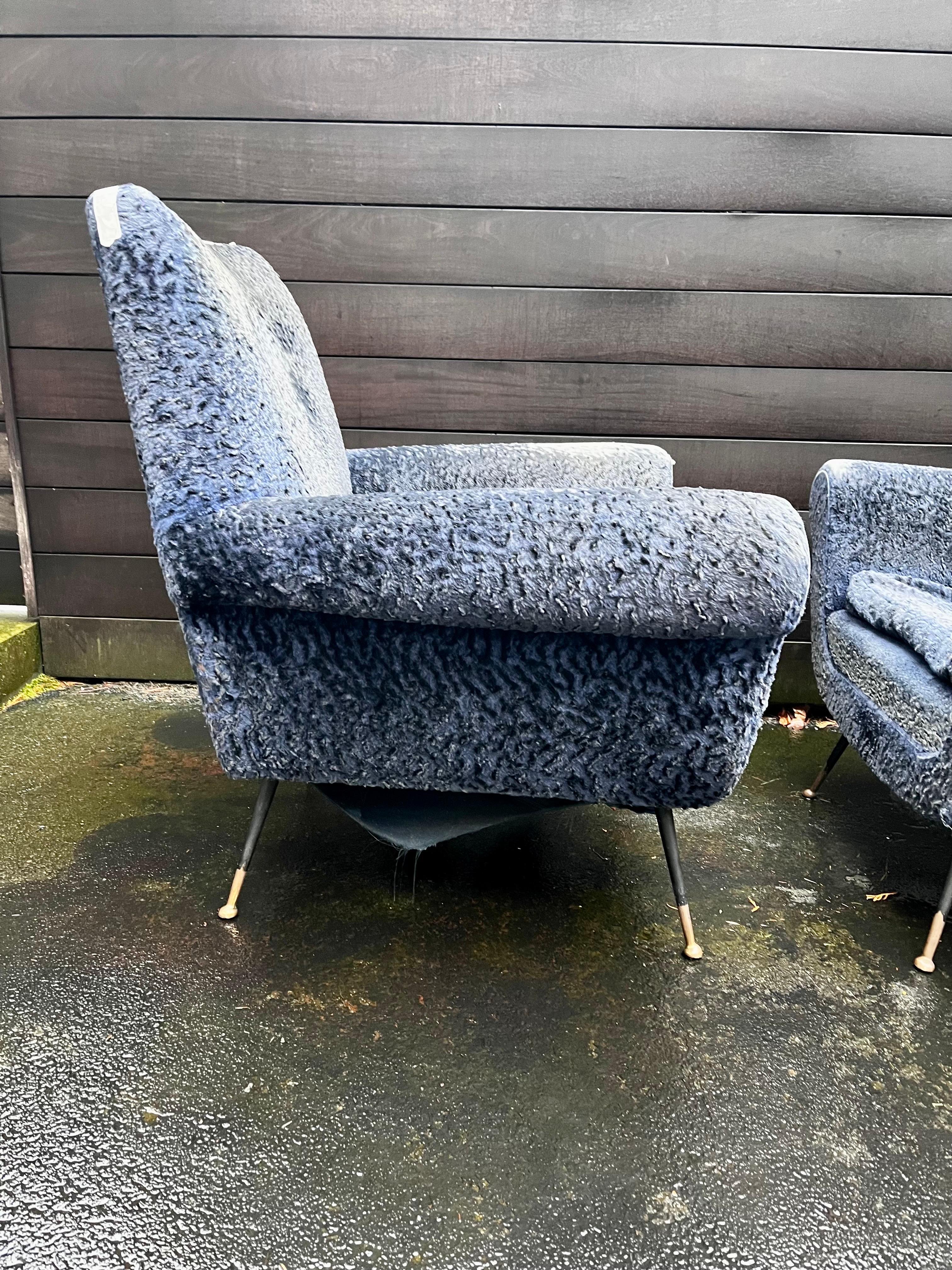 Pair of Gigi Radice Club Chairs for Minotti, c. 1950 (for restoration) For Sale 1