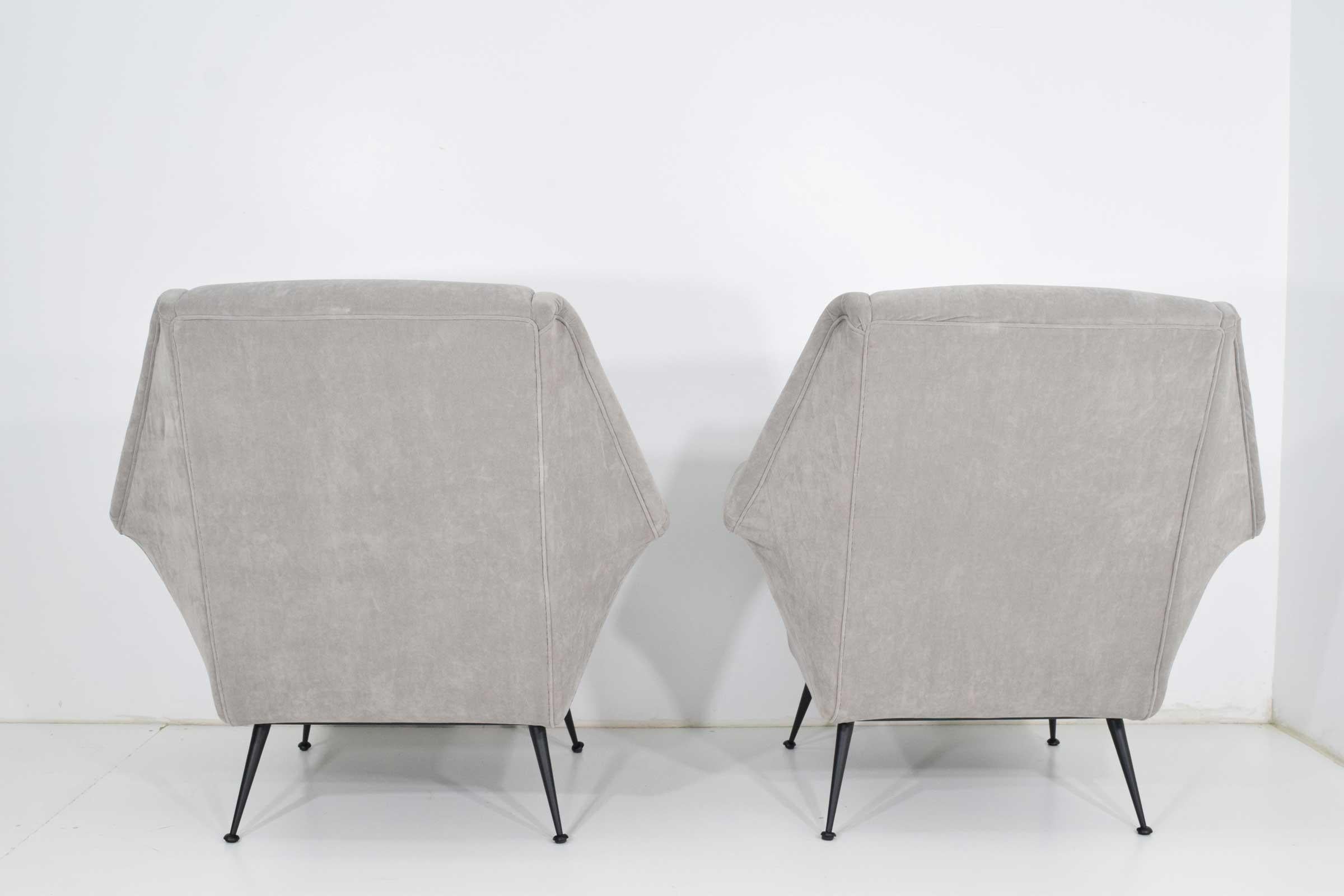 Italian Pair of Gigi Radice Lounge Chairs