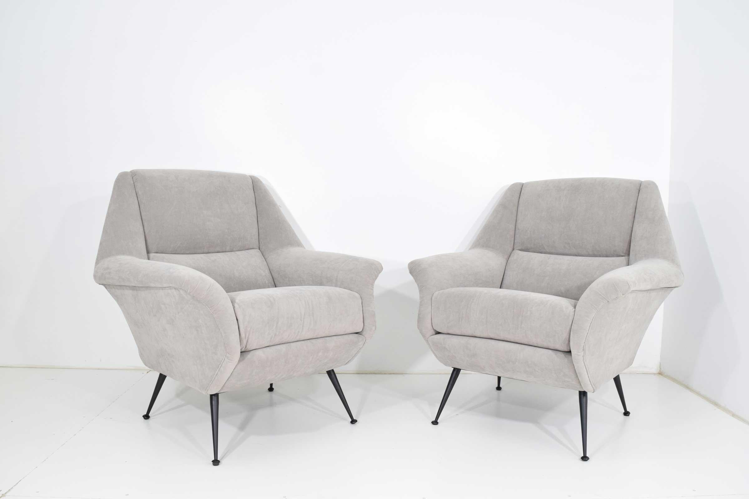 Metal Pair of Gigi Radice Lounge Chairs