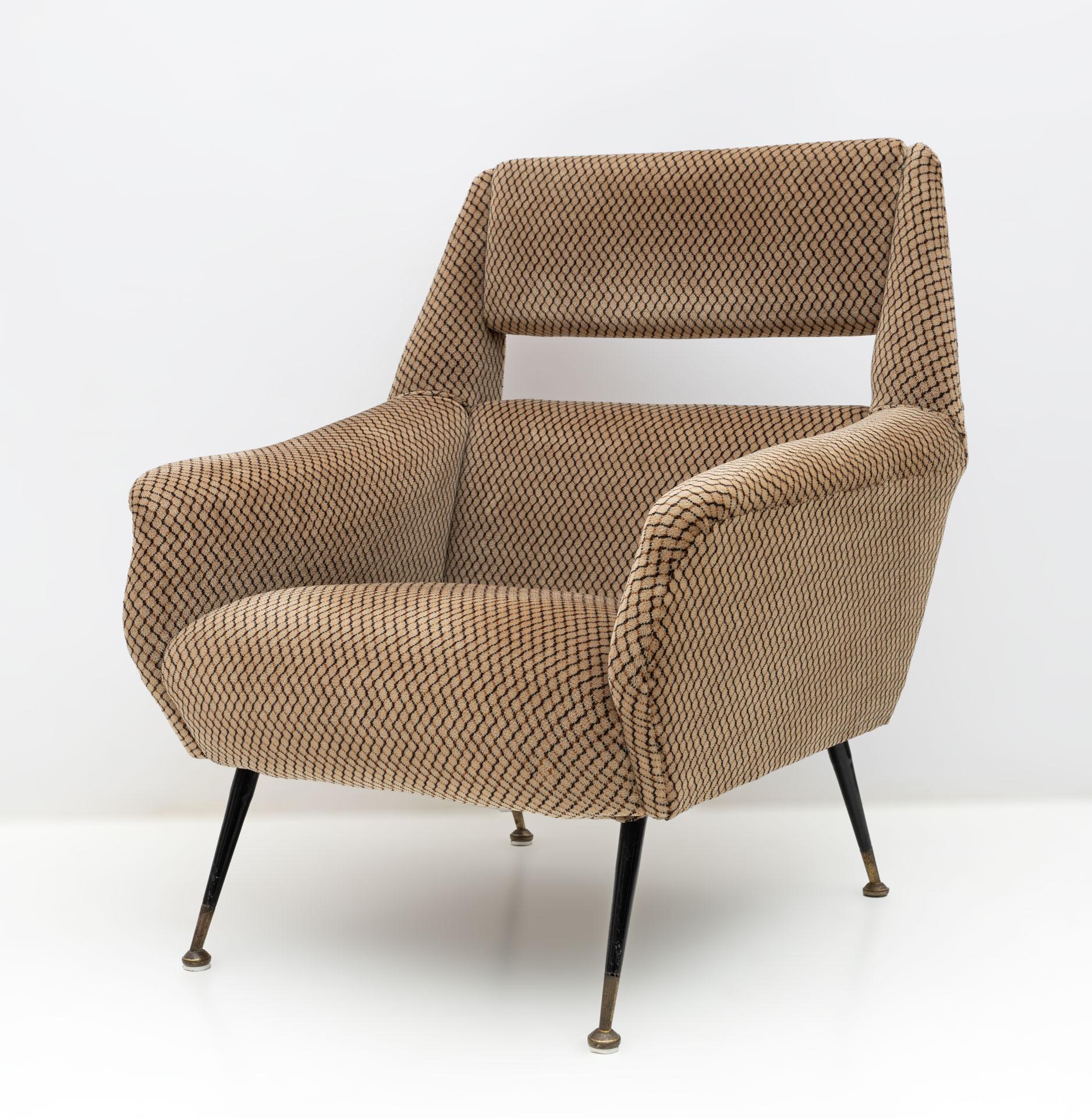 Mid-20th Century Pair of Gigi Radice Mid-Century Modern Armchairs for Minotti Italia, 1950s For Sale
