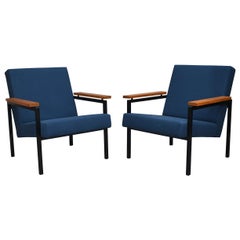 Pair of Gijs van der Sluis Chairs in New Upholstery, Netherlands, circa 1960