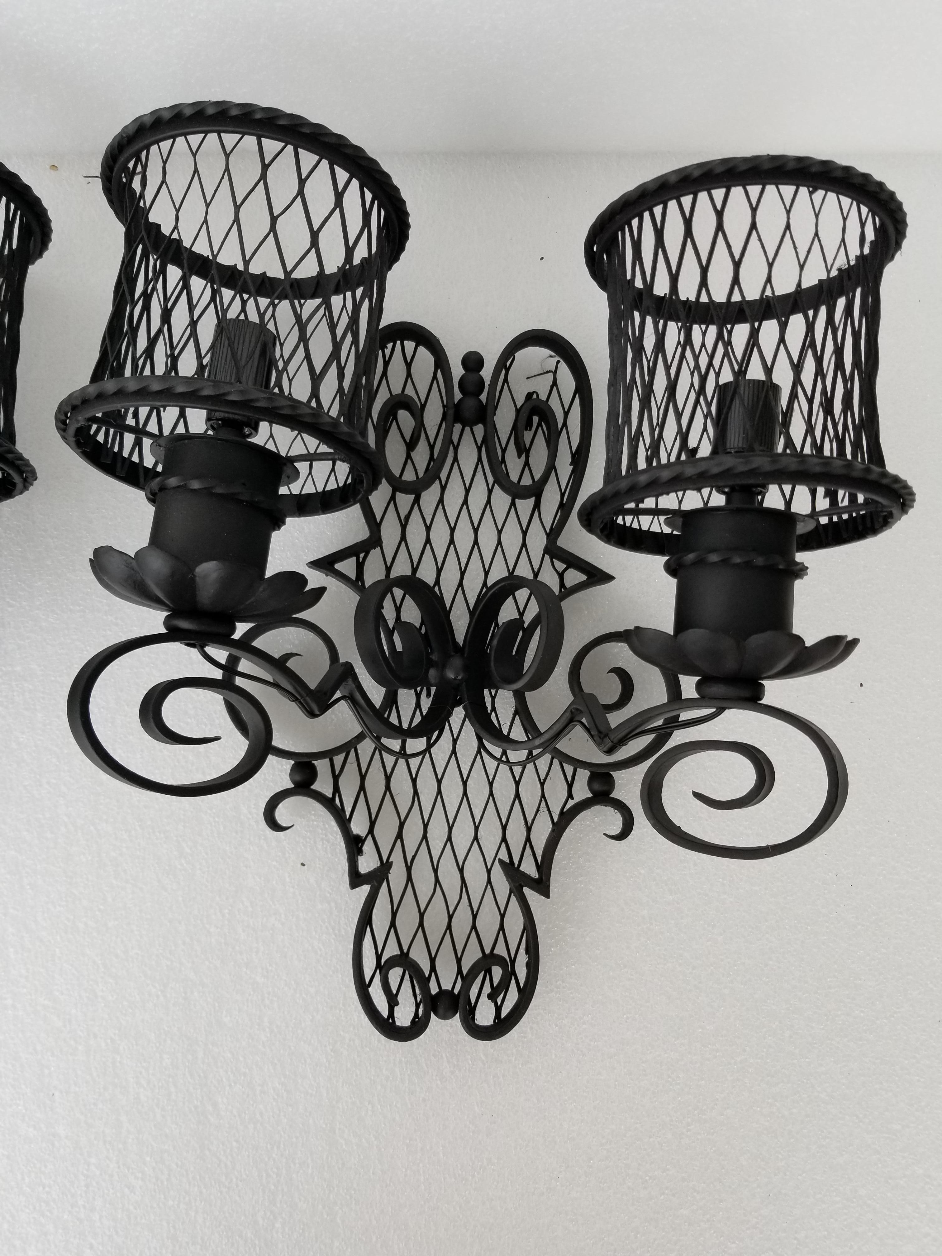 Pair of Gilbert Poillerat Style Sconces 3