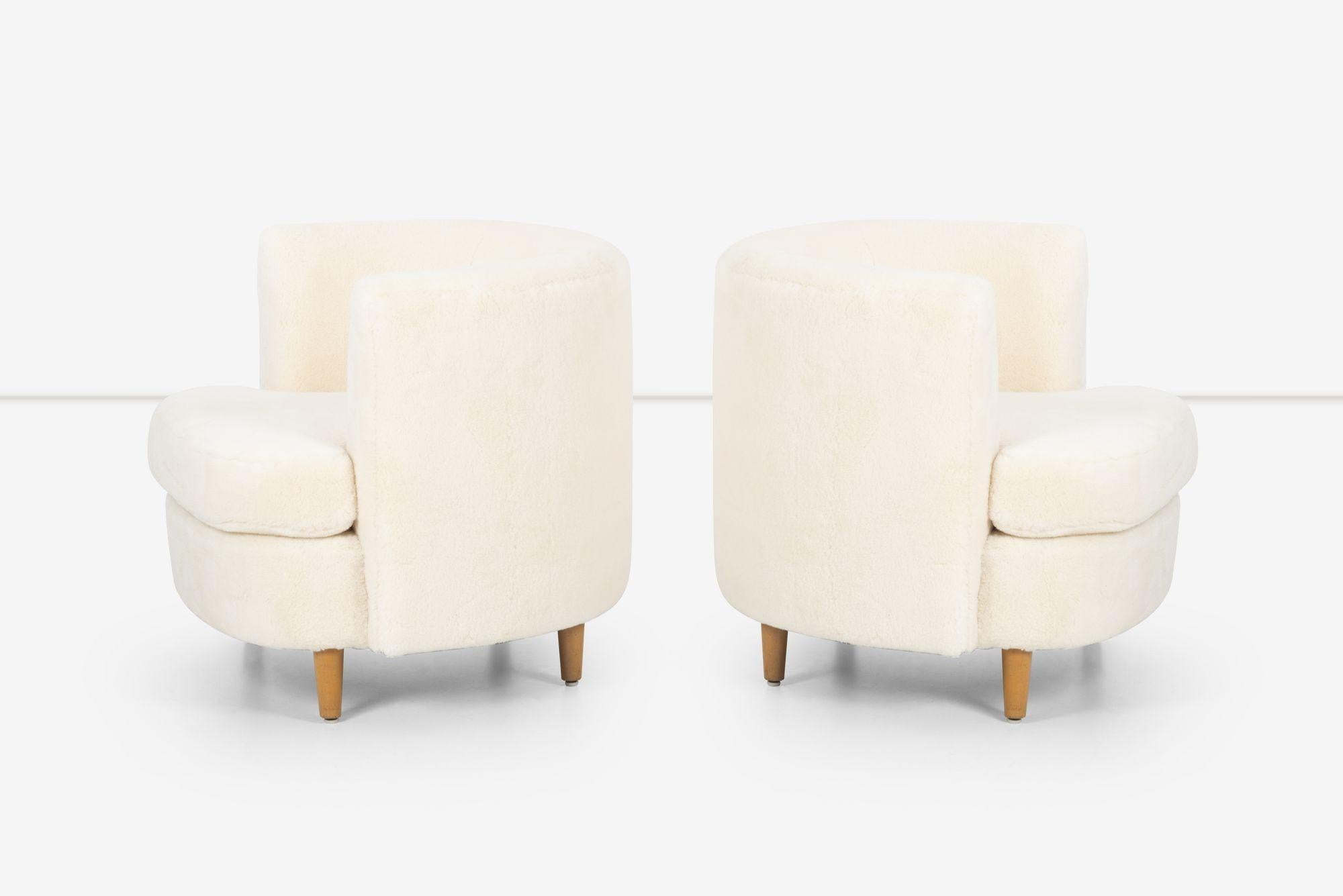 American Pair of Gilbert Rohde Attributed Cloud Form Lounge Chairs 1940's For Sale