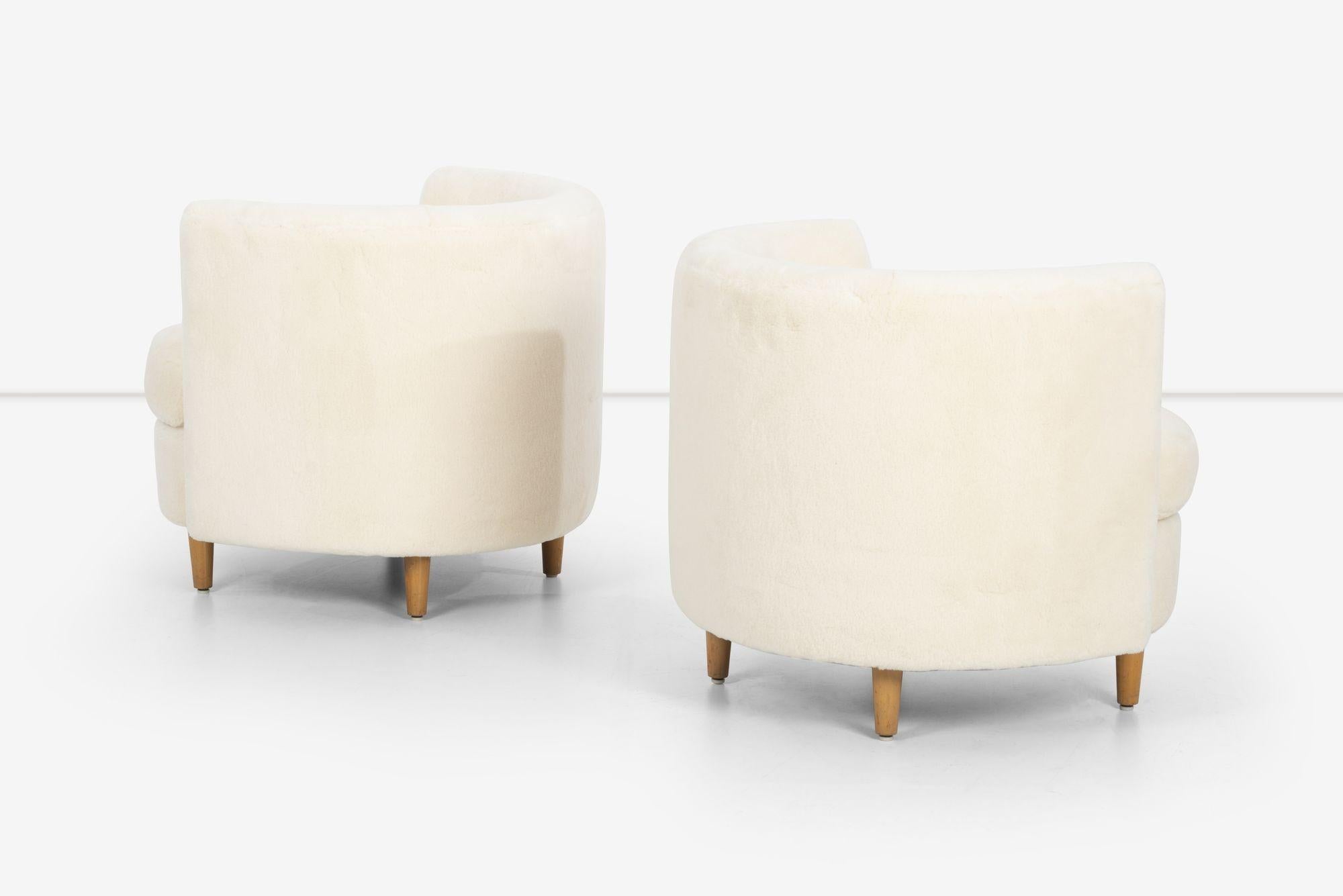 Mid-20th Century Pair of Gilbert Rohde Attributed Cloud Form Lounge Chairs 1940's For Sale