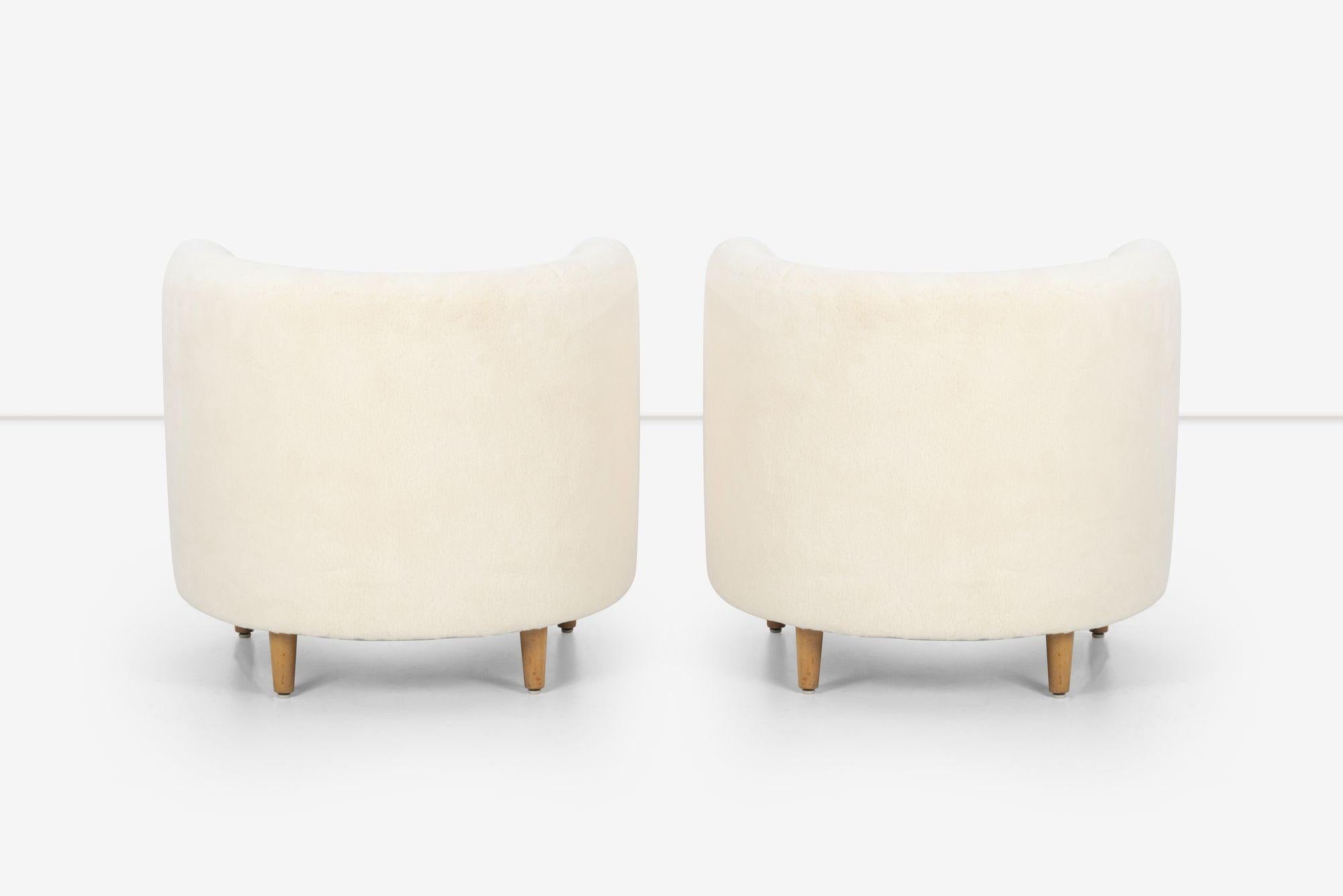 Pair of Gilbert Rohde Attributed Cloud Form Lounge Chairs 1940's For Sale 1