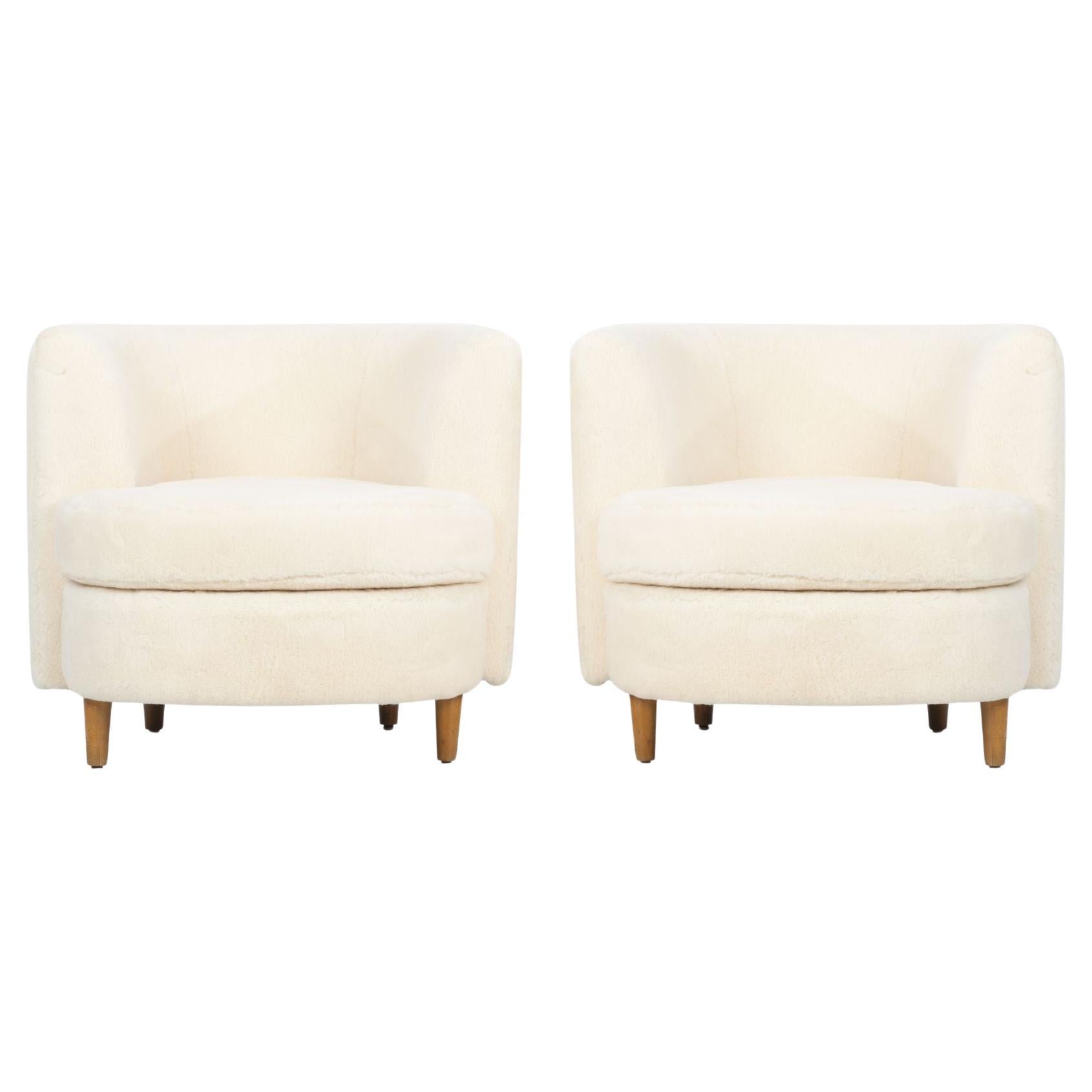 Pair of Gilbert Rohde Attributed Cloud Form Lounge Chairs 1940's