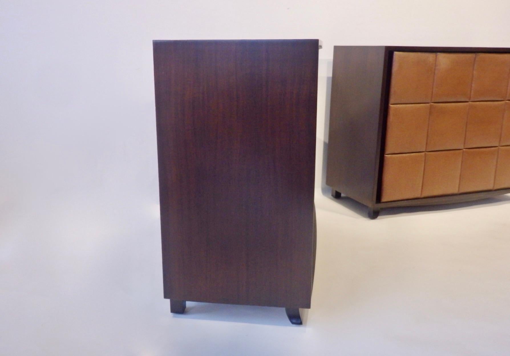 Pair of Gilbert Rohde for Herman Miller Padded Front American Art Deco Chests 4
