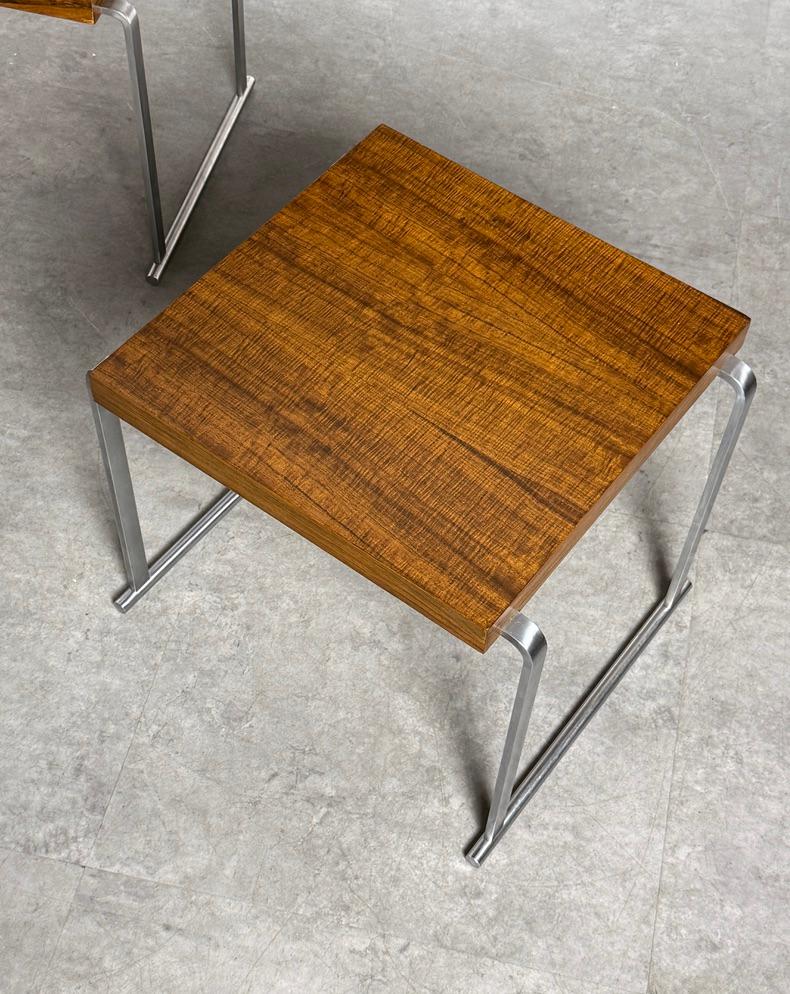Pair of Gilbert Rohde for Herman Miller Rare End Tables in Laurel & Steel 1930s im Zustand „Gut“ im Angebot in Troy, MI