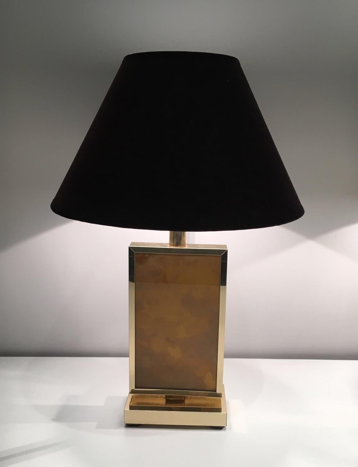 French Pair of Gild Lamps, in the Style of Aldo Tura, circa 1970