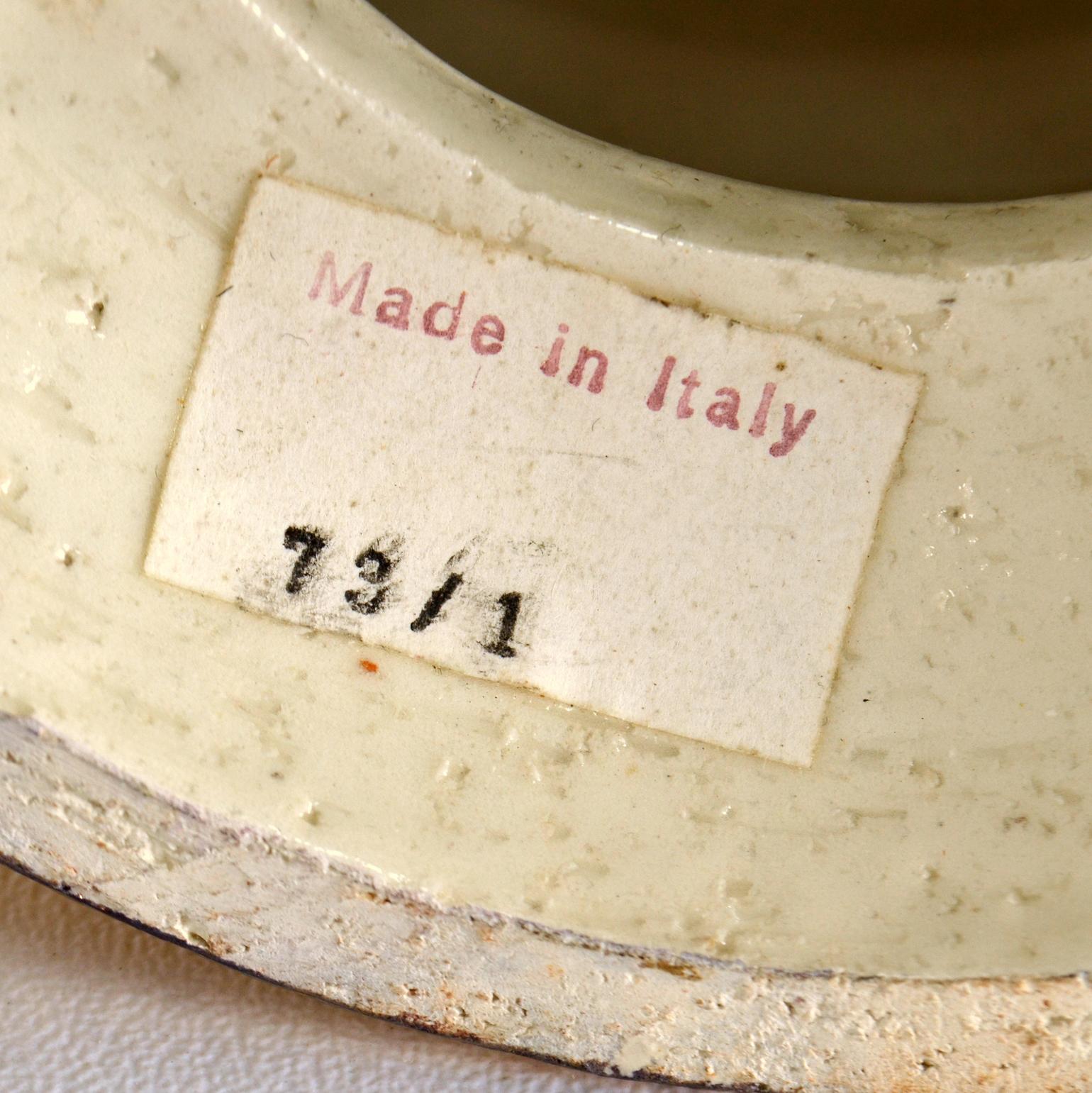 Paar vergoldete Keramik-Tischlampen aus Steingut von Bitossi, Italien im Angebot 9