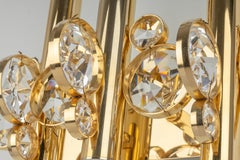 Pair of Gilded Brass Crystal Wall Lights, Sciolari Design, Palwa, Germany, 1960s