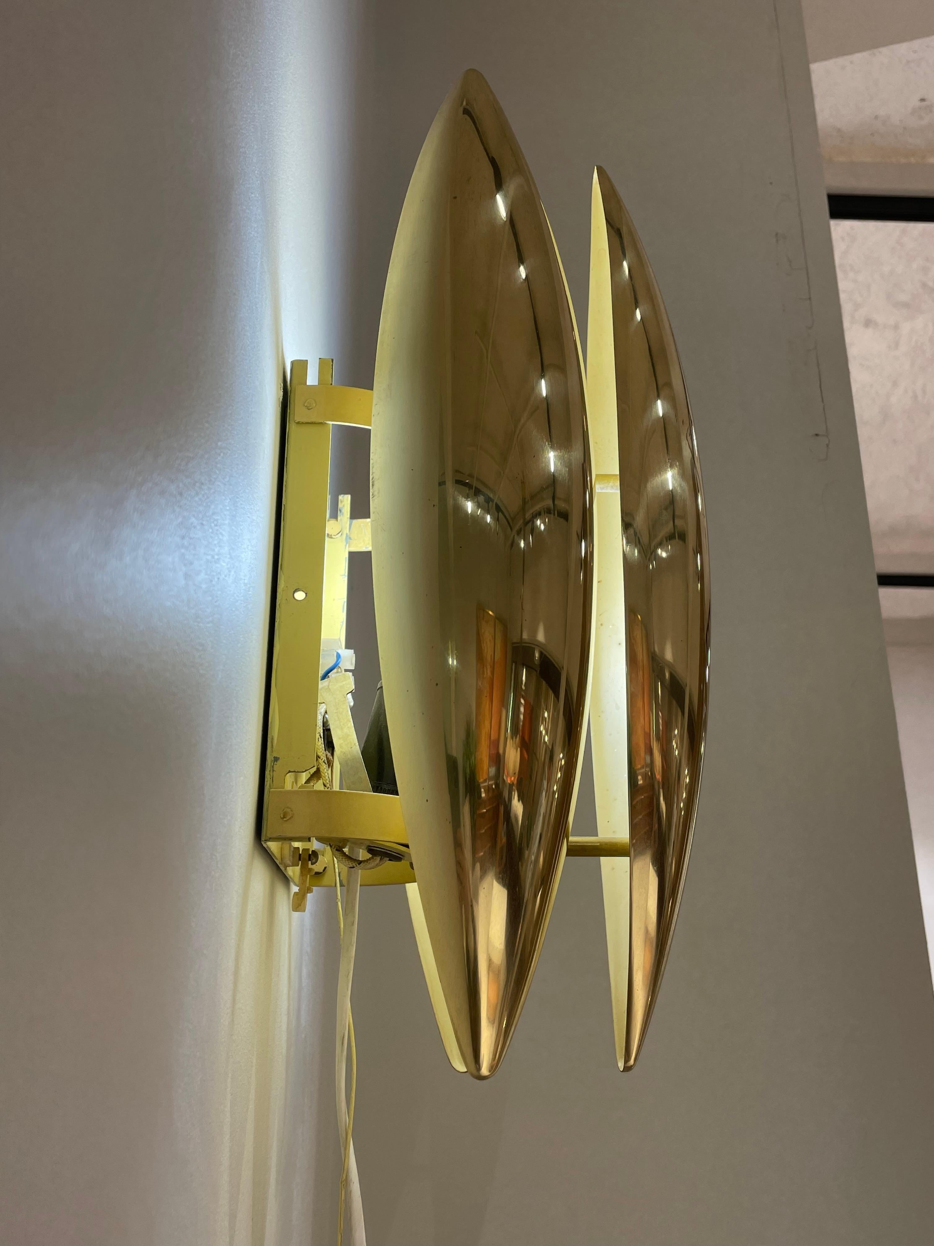 Swedish Pair of gilded brass sconces For Sale