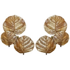 Pair of Gilded Bronze Sconces Model Guadeloupe by Chrystiane Charles, 1968