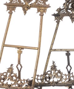 Pair of gilded bronze table trestles - 19th century