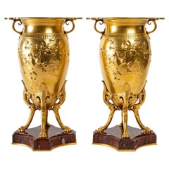 Pair of Gilded Bronze Vases by Ferdinand Barbedienne