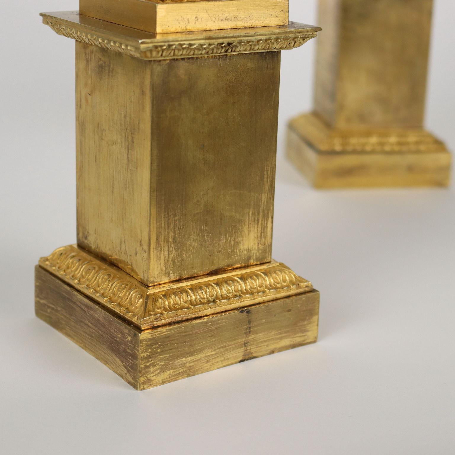 Pair of Gilded Bronze Vases, XIXth Century For Sale 1
