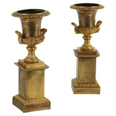 Pair of Gilded Bronze Vases, XIXth Century
