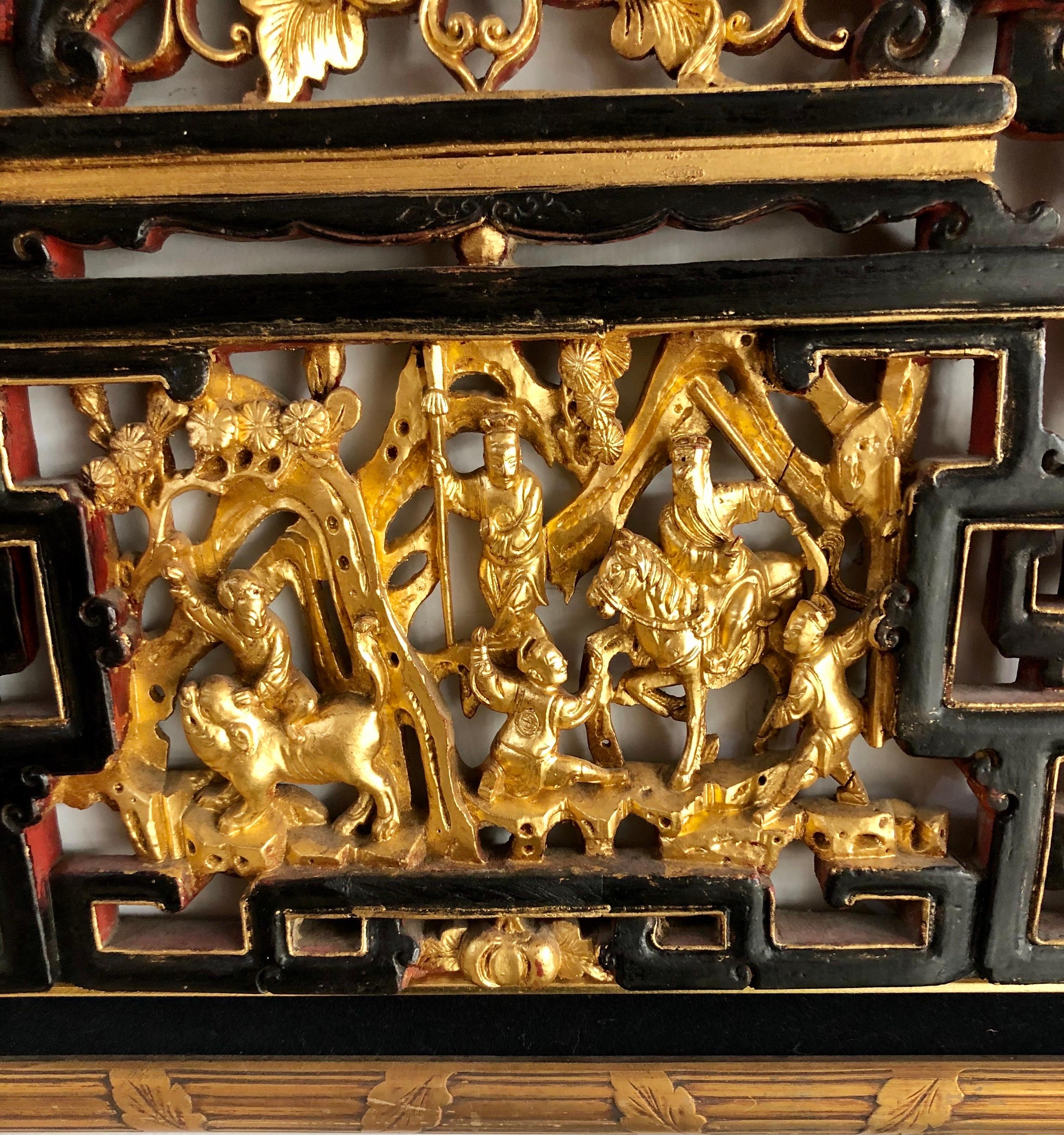 Pair of Gilded Carved Wood Wall Panels, Circa Early 20th Century 3