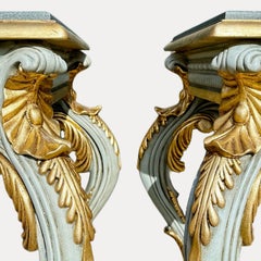 Pair of Louis XIV Style Gilded Console Tables.