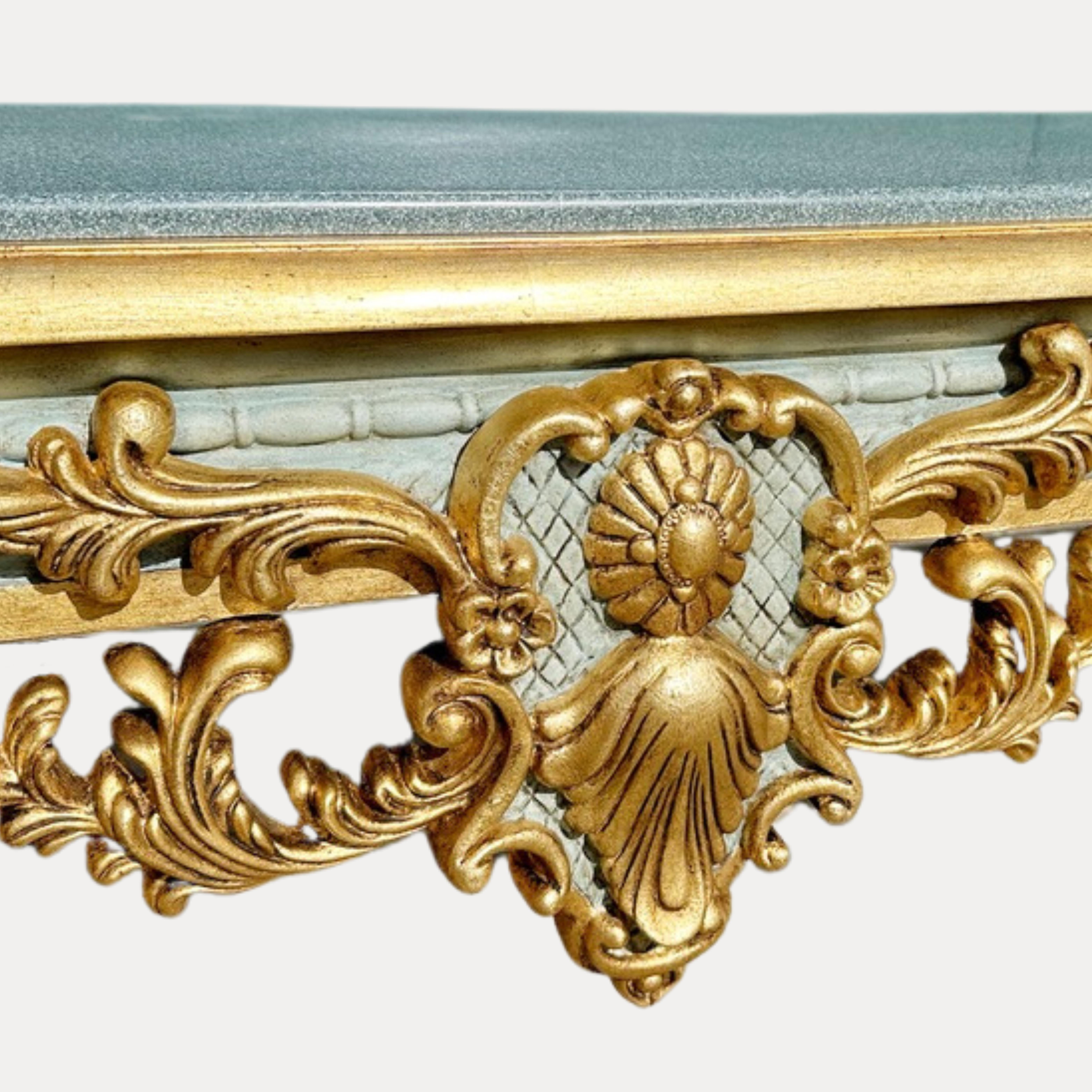 Italian Pair of Louis XIV Style Gilded Console Tables. For Sale