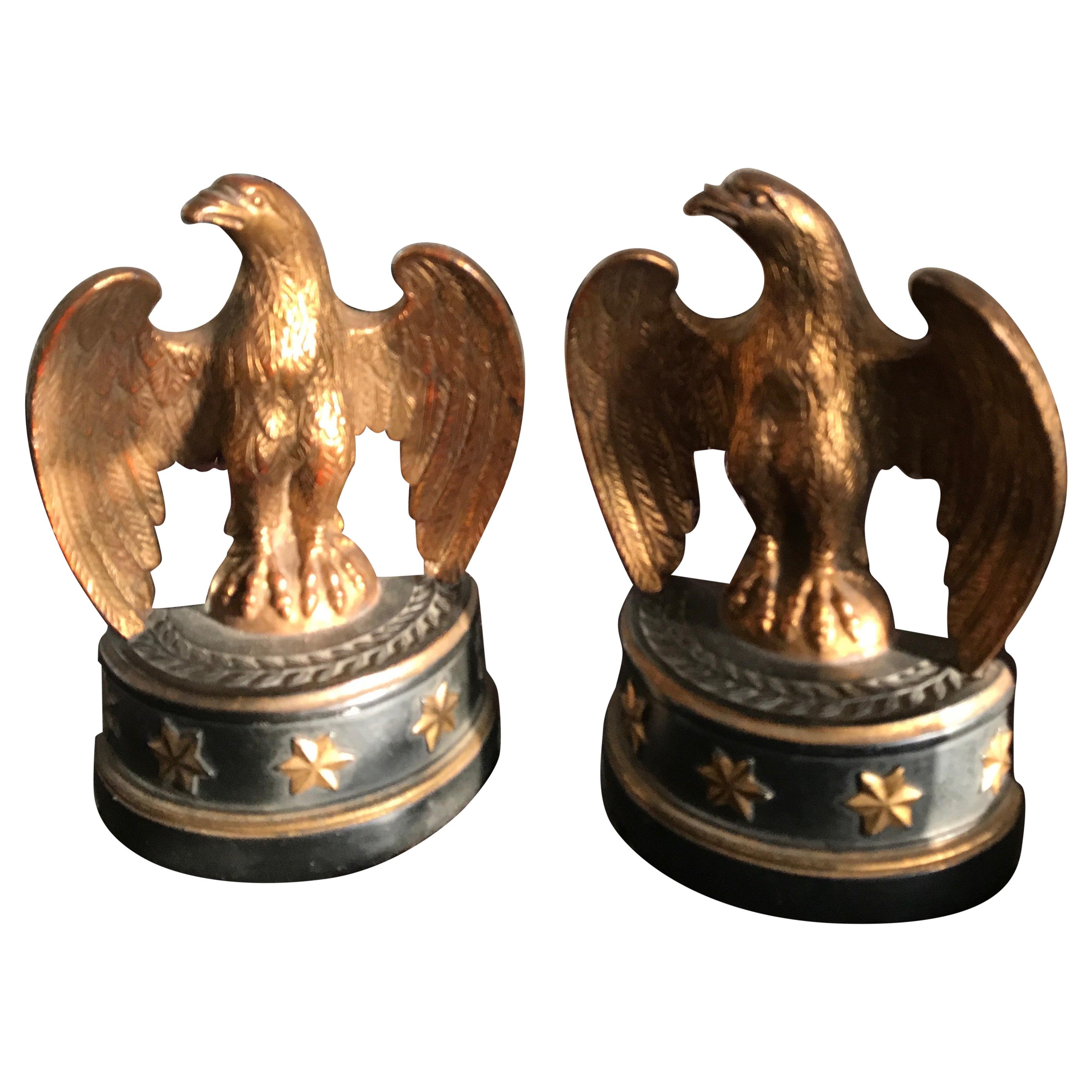 Pair of Gilded Eagle Bookends by Borghese