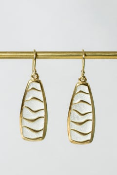 Pair of Gilded Enamel Earrings from David Andersen, Norway, 1950s