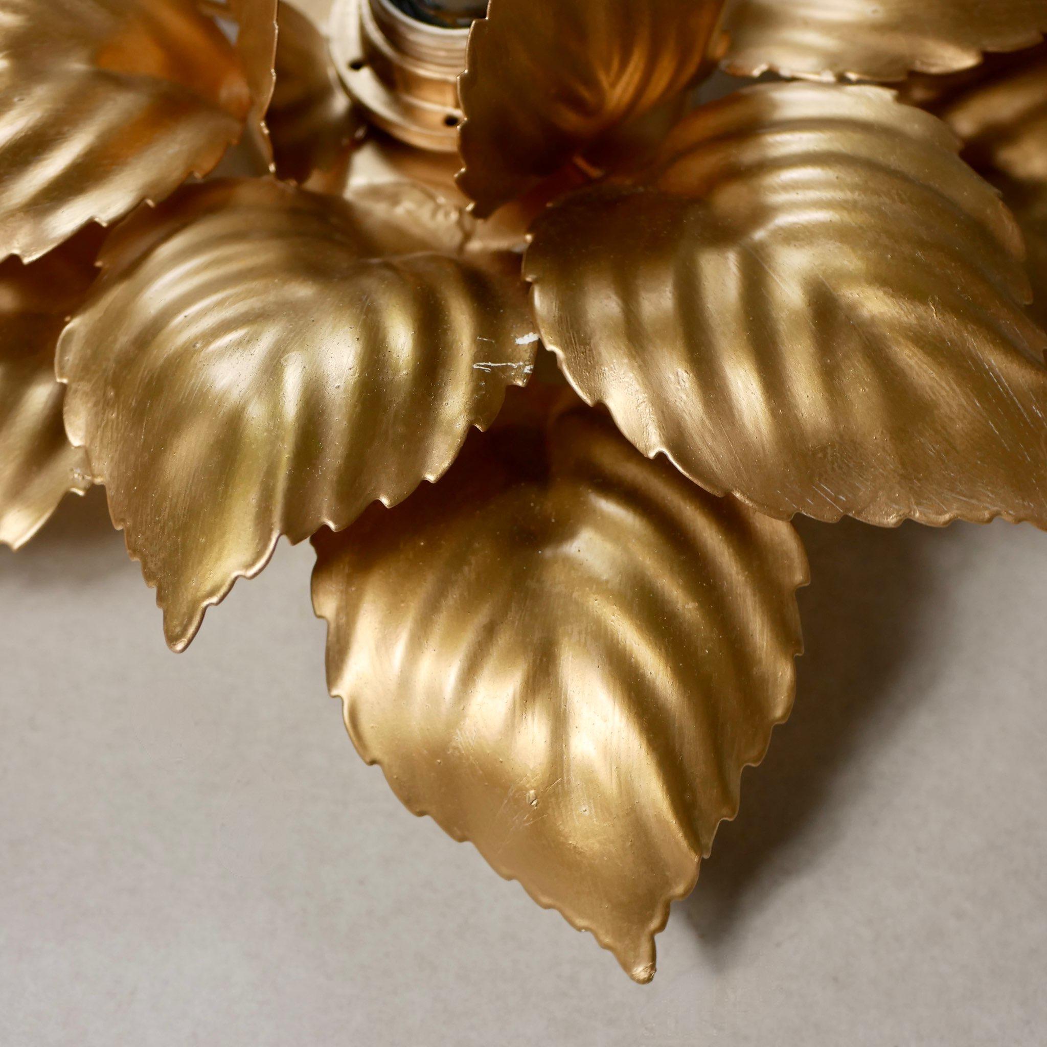 Paire d'appliques florales dorées Masca, années 1980 en vente 9