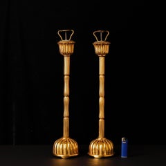 Pair of Gilded Japanese Shokudai Candle Holders – Edo to Meiji Period, 19th C