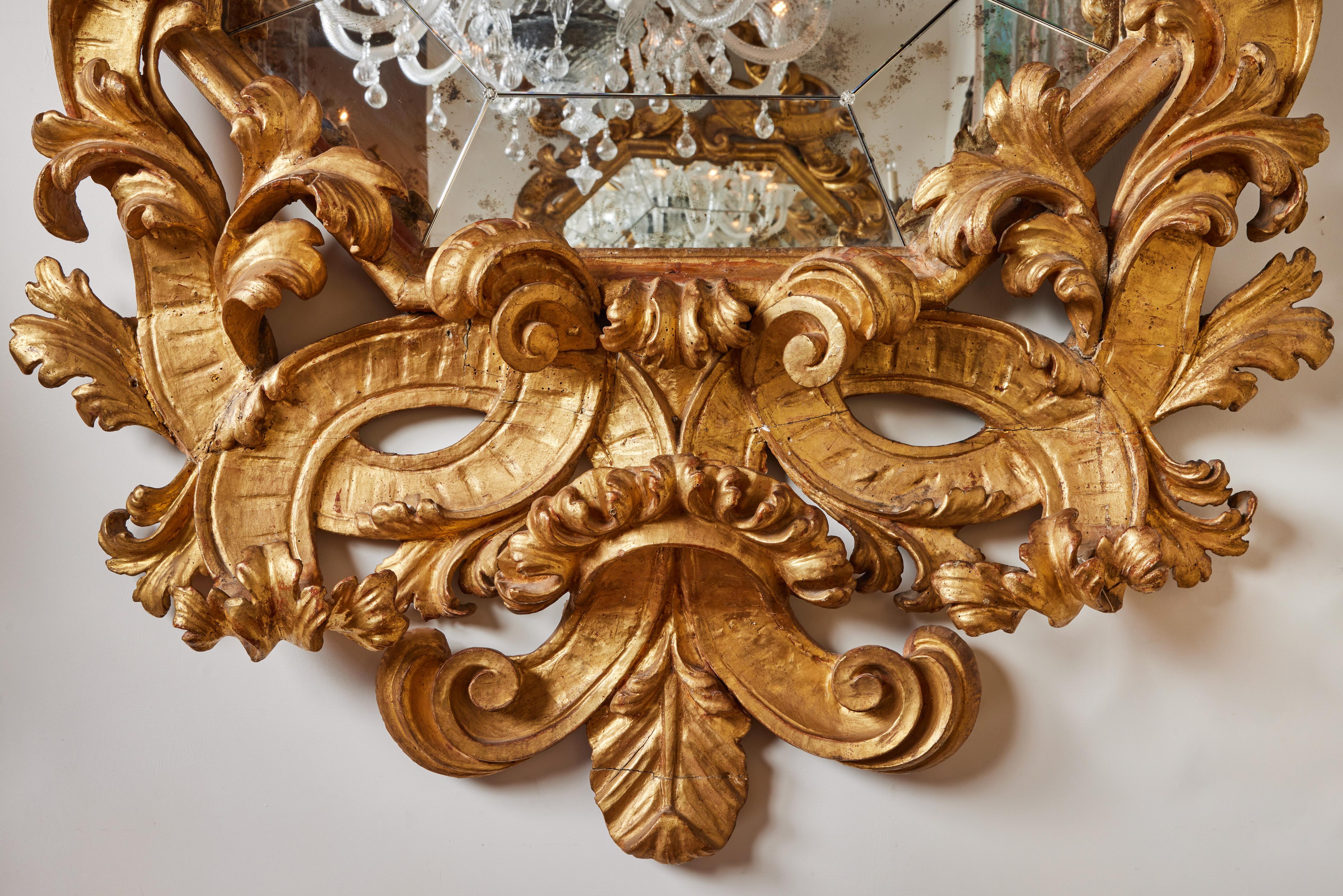 Pair of Gilded Roman Mirrors In Good Condition For Sale In Los Angeles, CA