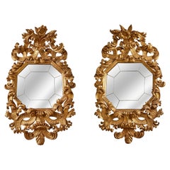 Antique Pair of Gilded Roman Mirrors