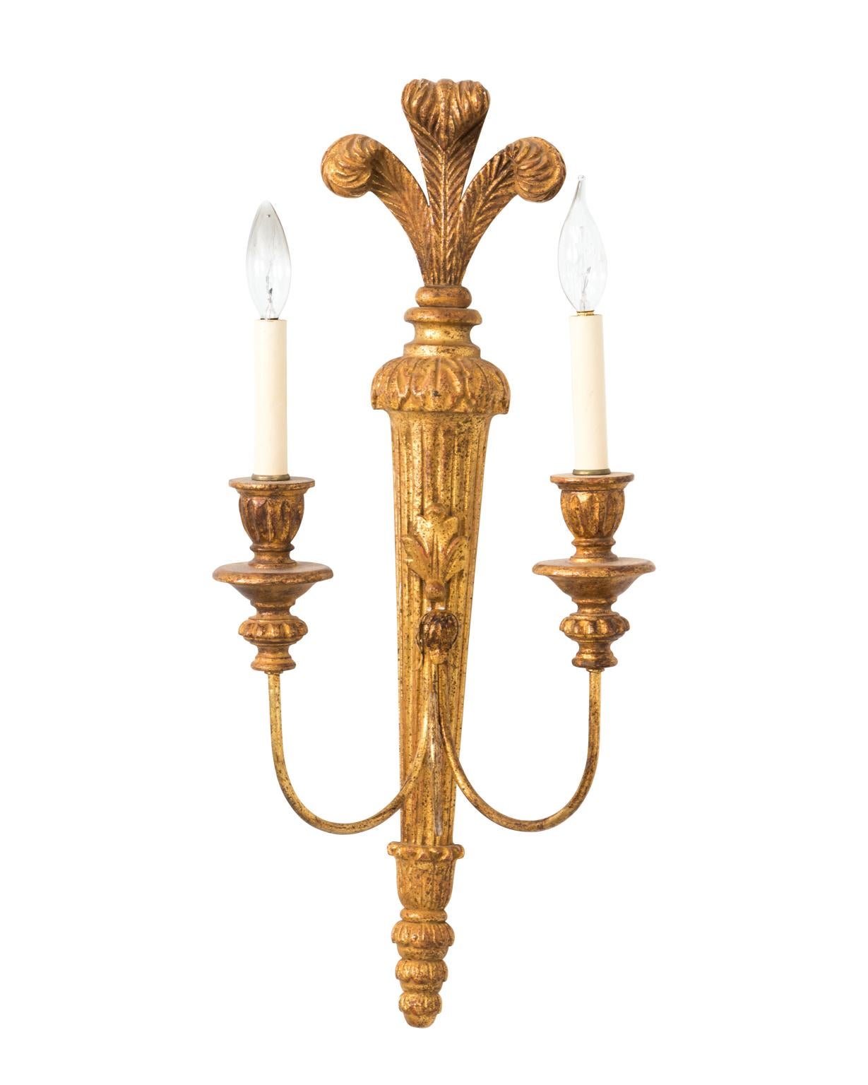 Pair of Gilded Sconces 3
