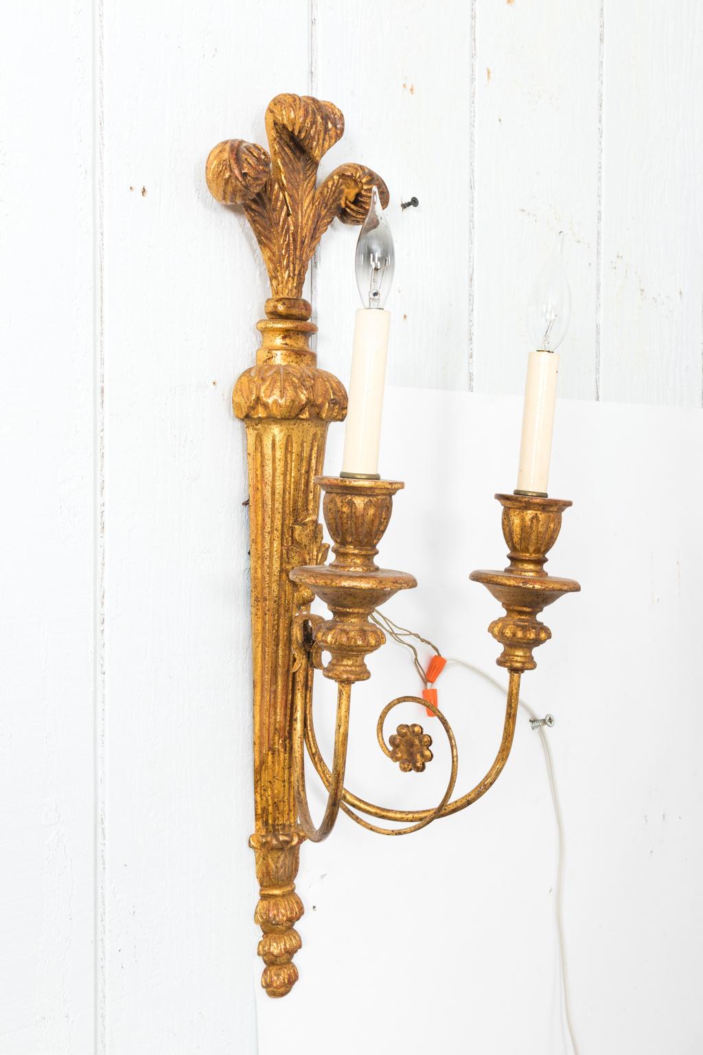 Pair of Gilded Sconces 1